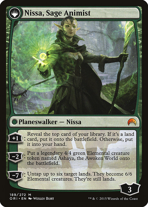 Nissa, Vastwood Seer // Nissa, Sage Animist (Magic Origins #189)