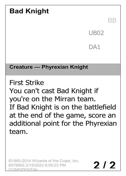 Bad Knight (Unknown Event #UB02a)