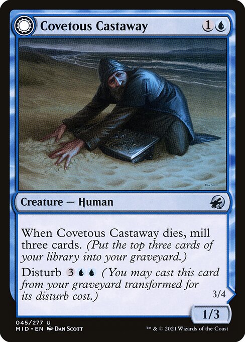 Covetous Castaway // Ghostly Castigator card image