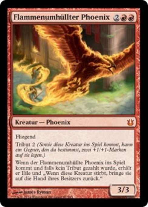 Flammenumhüllter Phoenix
