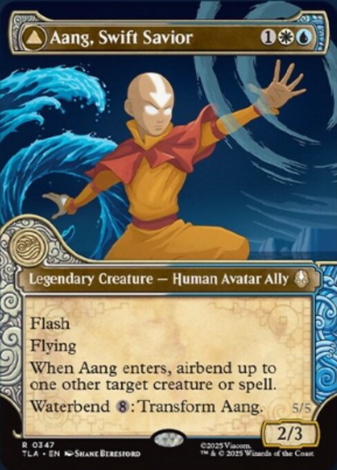 Aang, Swift Savior // Aang and La, Ocean's Fury magic the gathering card art
