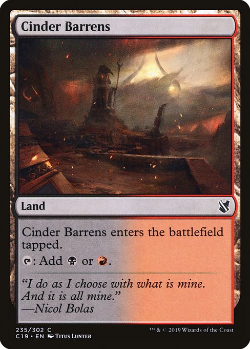 Cinder Barrens (Commander 2019 #235)