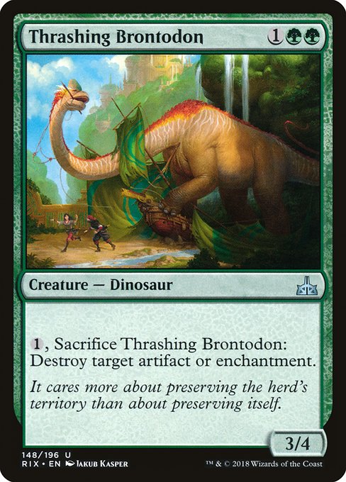 Thrashing Brontodon (Rivals of Ixalan #148)