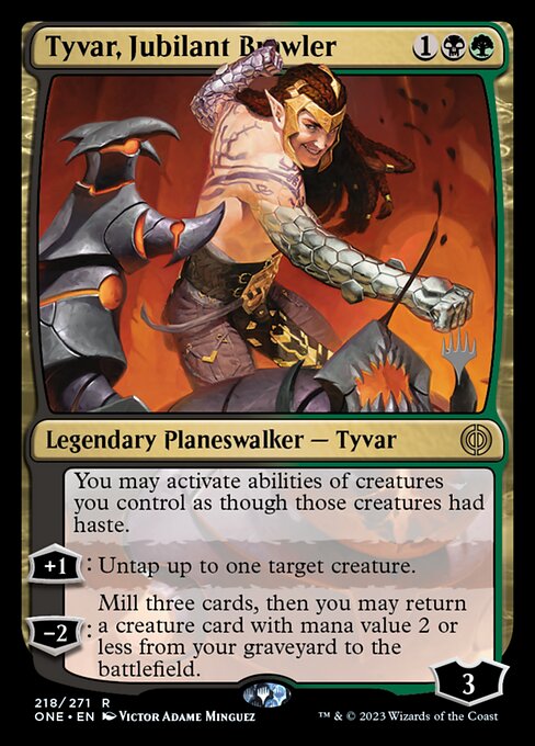 Tyvar, Jubilant Brawler (Phyrexia: All Will Be One Promos #218p)