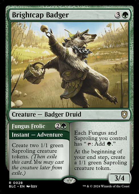 Brightcap Badger // Fungus Frolic (Bloomburrow Commander #28)