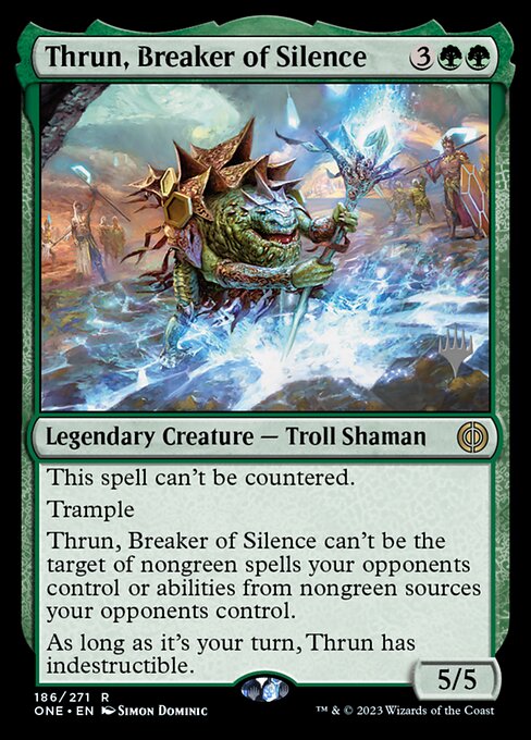 Thrun, Breaker of Silence (Phyrexia: All Will Be One Promos #186p)