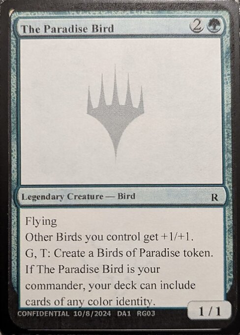 The Paradise Bird (Unknown Event #RG03f)