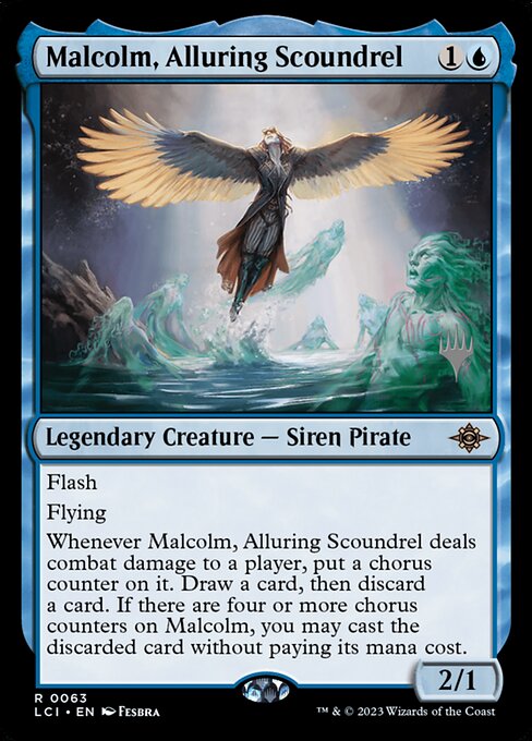 Malcolm, Alluring Scoundrel (The Lost Caverns of Ixalan Promos #63p)