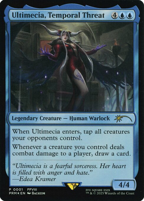 Ultimecia, Temporal Threat, carta Magic di tipo Legendary Creature — Human Warlock illustrata da Bachzim