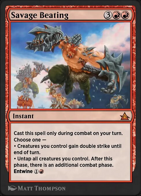 Savage Beating magic the gathering card art
