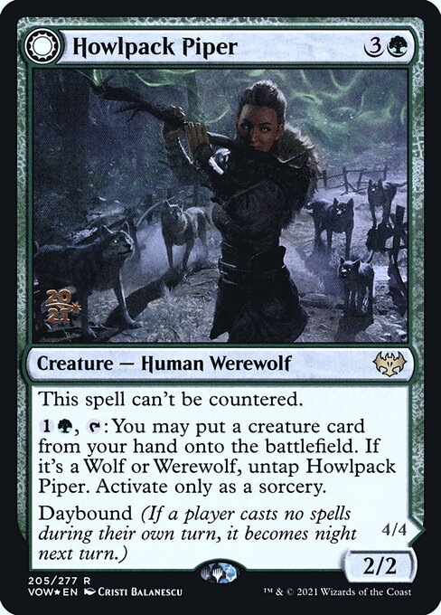 Howlpack Piper // Wildsong Howler (Innistrad: Crimson Vow Promos #205s)