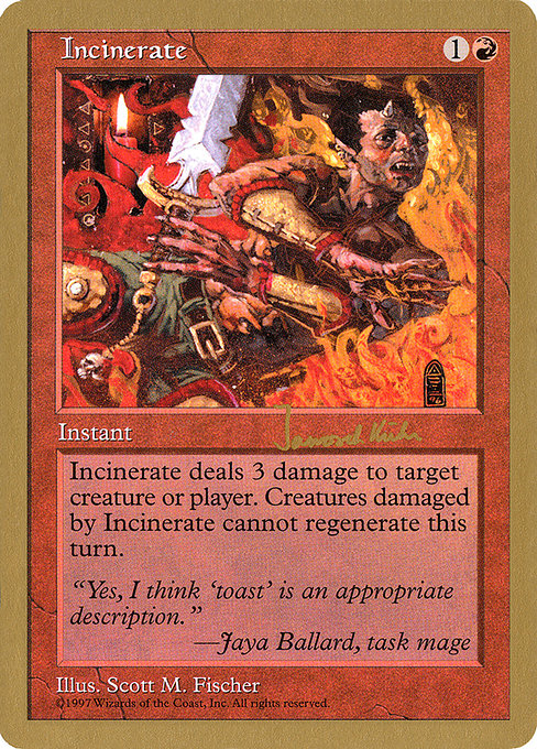 Incinerate (World Championship Decks 1997 #jk242)