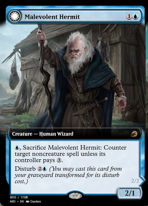 Malevolent Hermit // Benevolent Geist (Magic Online Promos #93950)