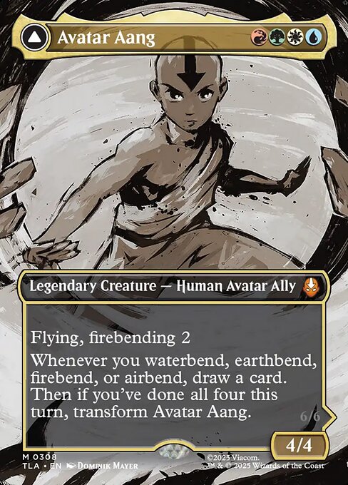 Avatar Aang // Aang, Master of Elements magic the gathering card art