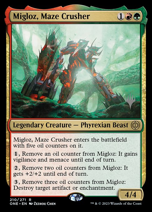 Migloz, Maze Crusher (Phyrexia: All Will Be One Promos #210p)