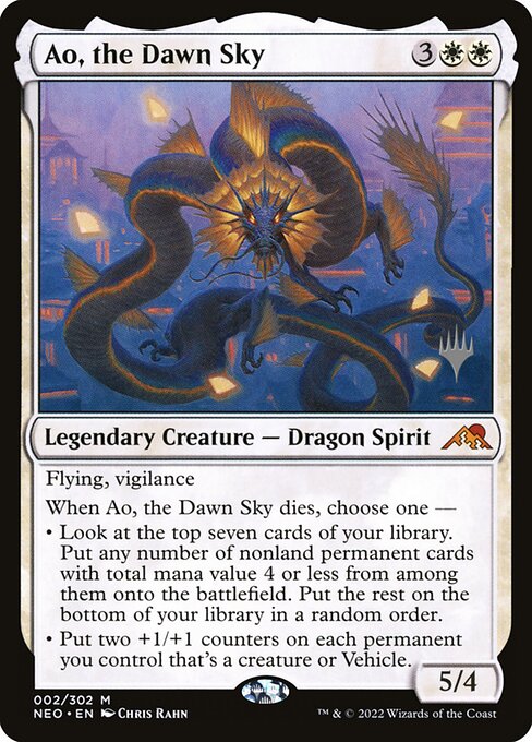 Ao, the Dawn Sky (Kamigawa: Neon Dynasty Promos #2p)