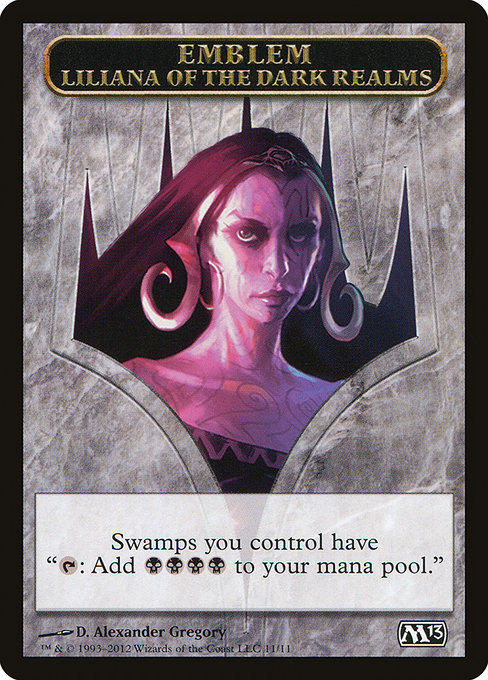 Liliana of the Dark Realms Emblem (Magic 2013 Tokens #11)