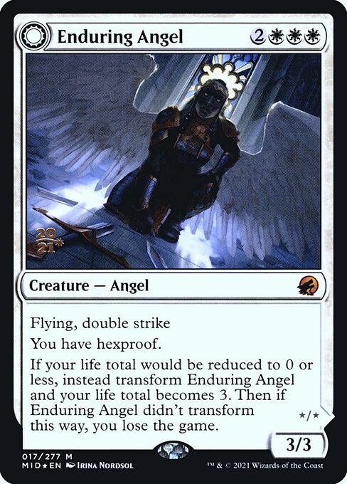 Enduring Angel // Angelic Enforcer (Innistrad: Midnight Hunt Promos #17s)