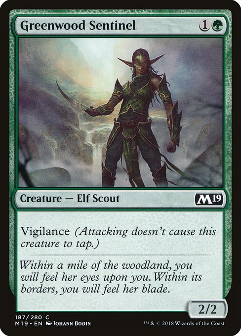 Greenwood Sentinel (Core Set 2019 #187)