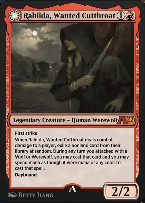 Rahilda, Wanted Cutthroat // Rahilda, Feral Outlaw (Alchemy: Innistrad #42)