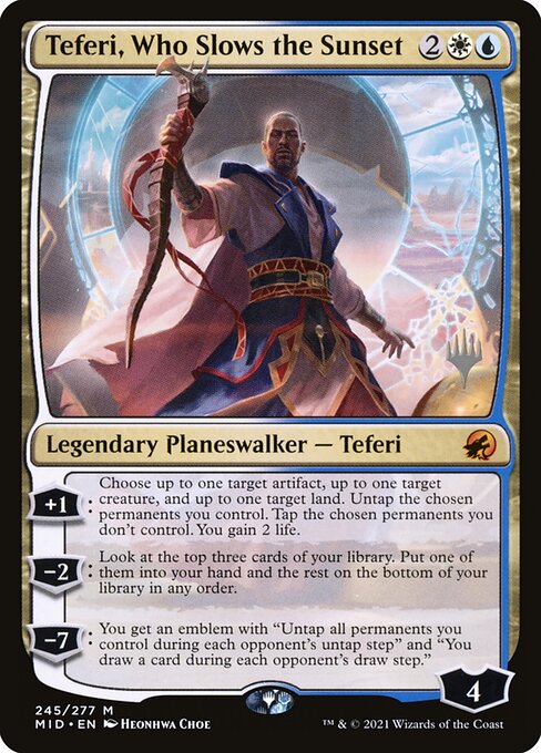 Teferi, Who Slows the Sunset (Innistrad: Midnight Hunt Promos #245p)