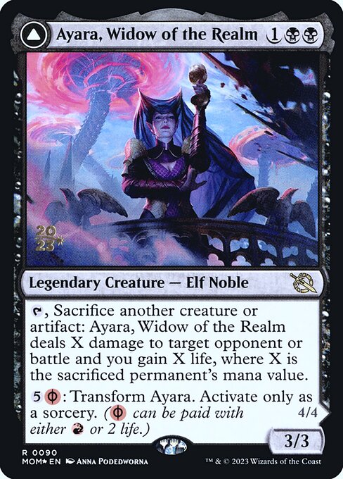 Ayara, Widow of the Realm // Ayara, Furnace Queen (March of the Machine Promos #90s)