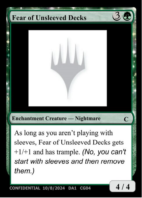 Fear of Unsleeved Decks