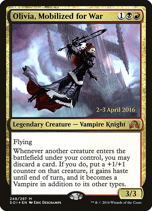 Olivia, Mobilized for War (Shadows over Innistrad Promos #248s)