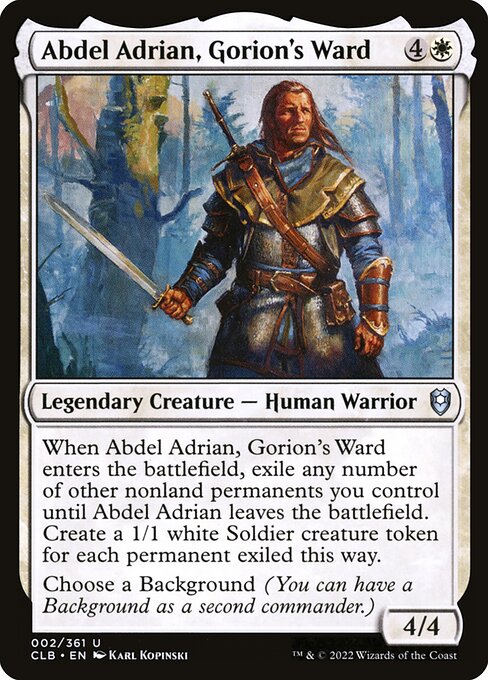 Abdel Adrian, Gorion's Ward (Commander Legends: Battle for Baldur's Gate)