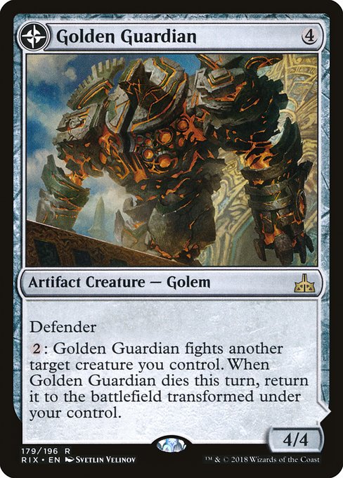 Golden Guardian // Gold-Forge Garrison (Rivals of Ixalan #179)