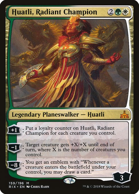 Huatli, Radiant Champion (rix) 159 Huatli, Radiant Champion (rix) 159