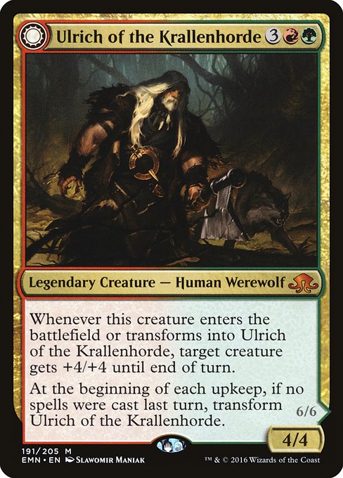 Ulrich of the Krallenhorde // Ulrich, Uncontested Alpha (Eldritch Moon #191)