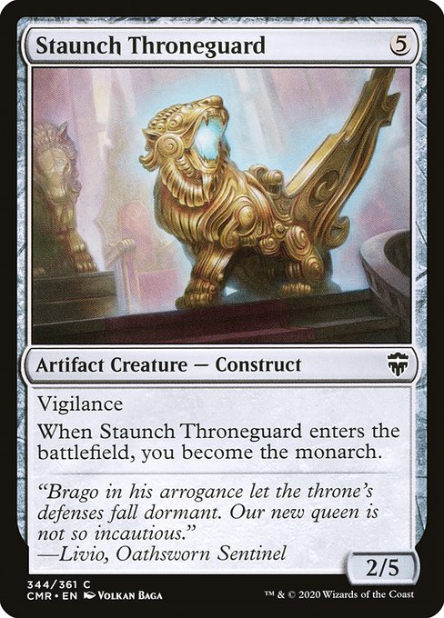 Staunch Throneguard · Commander Legends (CMR) #344 · Scryfall 