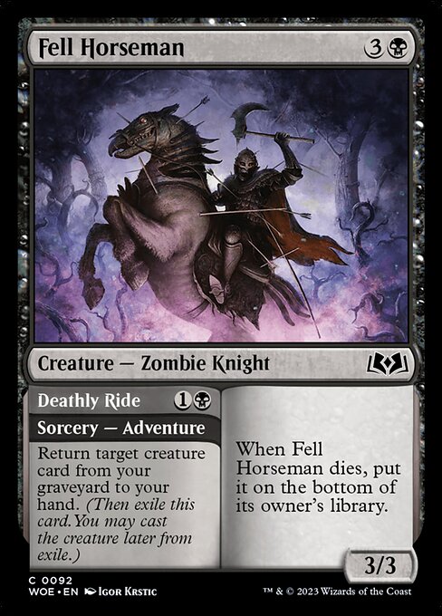 Fell Horseman // Deathly Ride (Wilds of Eldraine #92)