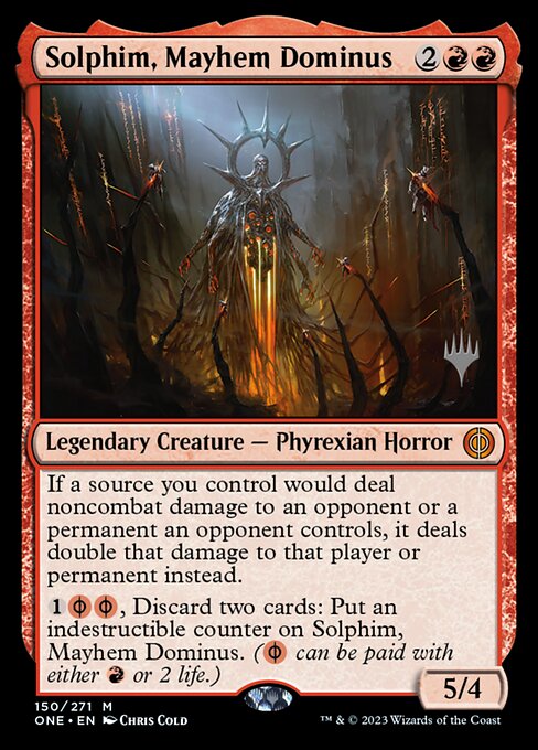 Solphim, Mayhem Dominus (Phyrexia: All Will Be One Promos #150p)