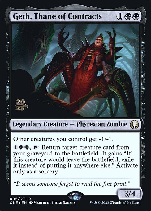 Geth, Thane of Contracts (Phyrexia: All Will Be One Promos #95s)