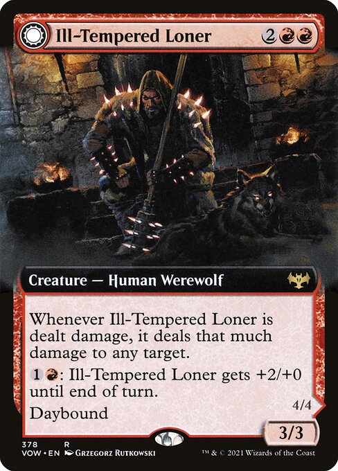 Ill-Tempered Loner // Howlpack Avenger (Innistrad: Crimson Vow #378)