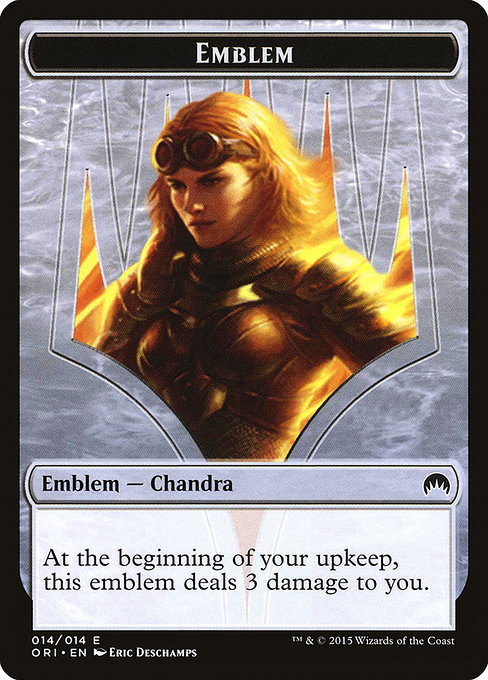 Chandra, Roaring Flame Emblem (Magic Origins Tokens #14)
