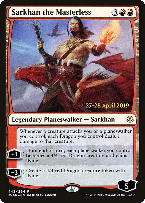 Sarkhan the Masterless (War of the Spark Promos #143s)