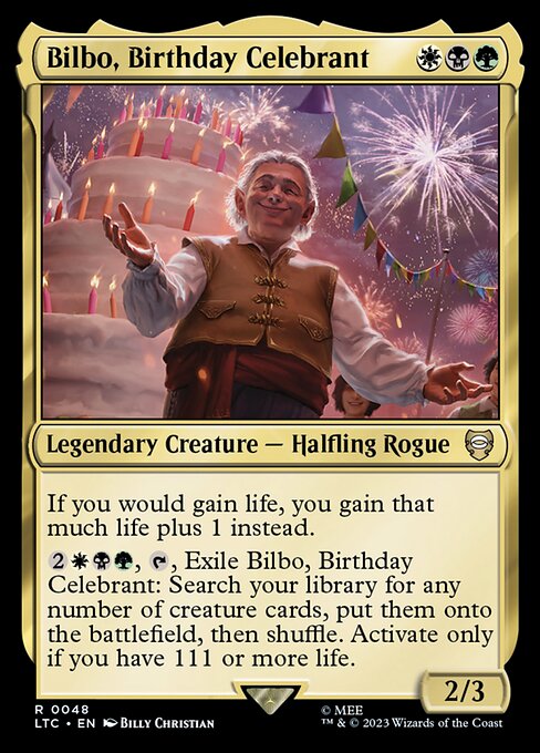 Bilbo, Birthday Celebrant card image