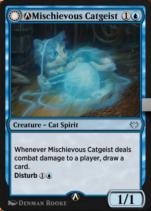 A-Mischievous Catgeist // A-Catlike Curiosity (Innistrad: Crimson Vow #A-69)