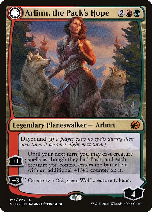 Arlinn, the Pack's Hope // Arlinn, the Moon's Fury (Innistrad: Midnight Hunt #211)