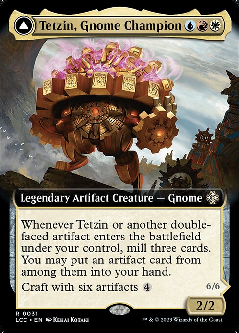 Tetzin, Gnome Champion // The Golden-Gear Colossus card image