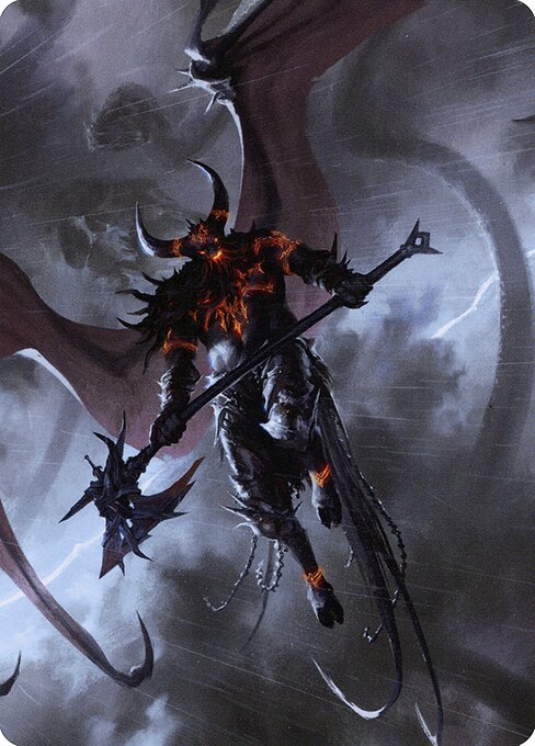 Burning-Rune Demon // Burning-Rune Demon (Kaldheim Art Series #20)