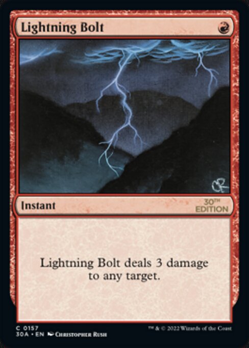 Lightning Bolt · 30th Anniversary Edition (30A) #157 · Scryfall