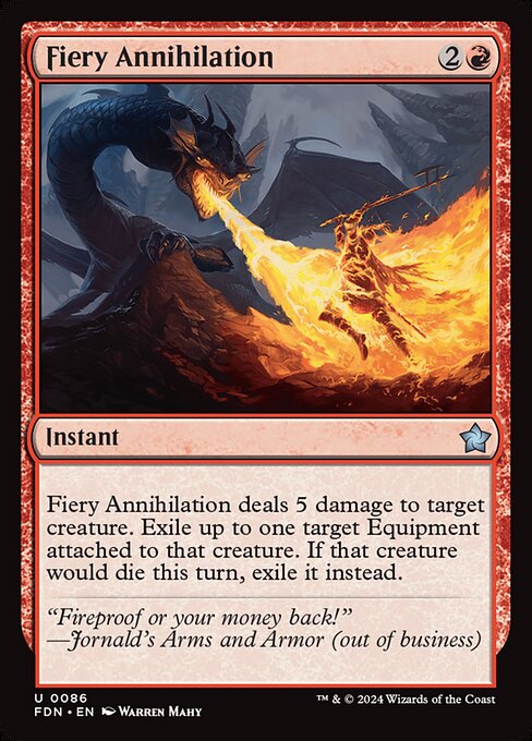 Fiery Annihilation • Foundations (fdn) • Cards • MTG Arena Zone