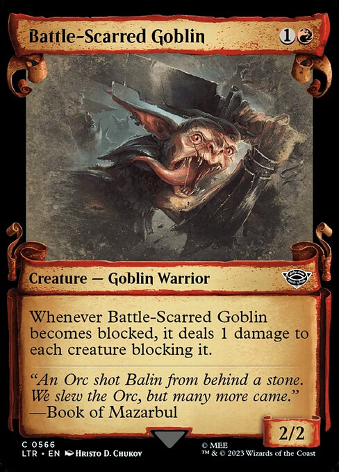 Gobelin balafré au combat|Battle-Scarred Goblin