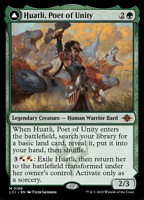 Huatli, Poet of Unity // Roar of the Fifth People card image