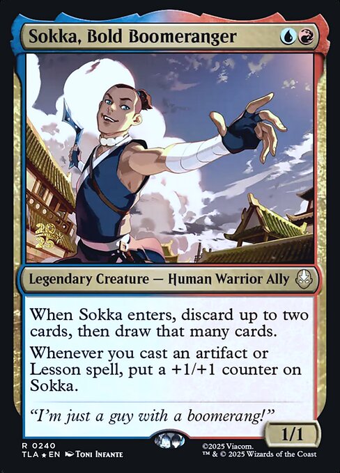 Sokka, Bold Boomeranger magic the gathering card art