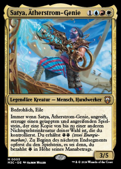 Satya, Aetherflux Genius (Modern Horizons 3 Commander #3)